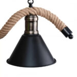 Lustra Franghie, 2*E27, Maro, Metal si Sfoara LV570/2BK - imagine 3