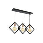 Lustra Fresi, 3*E27, Metal, Negru - imagine 3