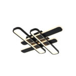 Lustra LED cu telecomanda AFINA 120W, 4 Elemente, lumina Rece/Calda/Neutra, Dimabila, Negru