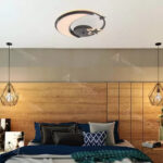 Lustra LED cu telecomanda ALYONA 44W, Luna si Stea, lumina Rece/Calda/Neutra, Dimabila, Negru - imagine 3