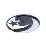 Lustra LED cu telecomanda ALYONA 44W, Luna si Stea, lumina Rece/Calda/Neutra, Dimabila, Negru - imagine 4