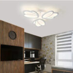 Lustra LED cu telecomanda TULIP 47W, 3 Petale, lumina Rece/Calda/Neutra, Dimabila, Alb