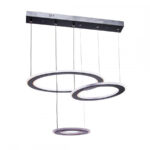 Lustra LED suspendata cu telecomanda BIANCA 99W, 3 Cercuri, lumina Rece/Calda/Neutra, Dimabila, Negru, Inaltime Reglabila - imagine 3