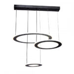 Lustra LED suspendata cu telecomanda BIANCA 99W, 3 Cercuri, lumina Rece/Calda/Neutra, Dimabila, Negru, Inaltime Reglabila - imagine 4