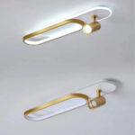 Lustra LED Camilla, 24W, Acril si Metal, Alb si Auriu - imagine 3