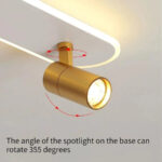 Lustra LED Camilla, 24W, Acril si Metal, Alb si Auriu - imagine 4