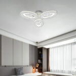 Lustra LED cu telecomanda si cristal CAPRICE 96W, lumina Rece/Calda/Neutra, Dimabila, Alb