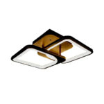 Lustra LED cu telecomanda ZOE 27W, 2 Patrate, lumina Rece/Calda/Neutra, Dimabila, Negru - imagine 3