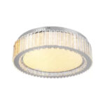 Lustra LED cu telecomanda si cristal MADOX 80W, lumina Rece/Calda/Neutra, Dimabila, Argintiu