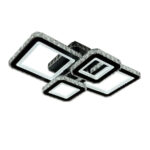 Lustra LED cu telecomanda si cristal BLAKELY RGB 154W, 4 Patrate, lumina Rece/Calda/Neutra, Dimabila, Negru - imagine 4