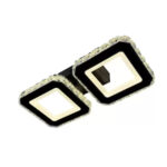 Lustra LED cristal QUADRIS 24W, 2 Patrate, lumina Rece/Calda/Neutra, Dimabila, Negru - imagine 5