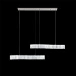 Lustra LED suspendata cu telecomanda si cristal MERVE 24W, lumina Rece/Calda/Neutra, Dimabila, Crom Lucios, Inaltime Reglabila - imagine 3