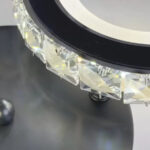 Lustra LED cu telecomanda si cristal NOVA ROTONDA RGB 154W, 6 Cercuri, lumina Rece/Calda/Neutra, Dimabila, Negru - imagine 3