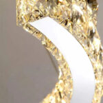 Lustra LED suspendata cu telecomanda si cristal SAMIRA 86W, Liniara, lumina Rece/Calda/Neutra, Dimabila, Crom Lucios - imagine 4