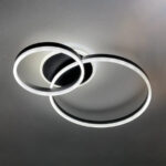 Lustra LED cu telecomanda RINOVA 66W, 2 Cercuri, lumina Rece/Calda/Neutra, Dimabila, Negru - imagine 3