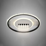 Lustra LED cu telecomanda si cristal NEIL 38W, lumina Rece/Calda/Neutra, Dimabila, Negru