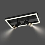 Lustra LED cu telecomanda si Proiector Reglabil ROHAN 26W, lumina Rece/Calda/Neutra, Dimabila, Negru