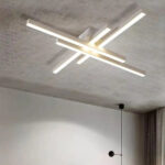 Lustra LED cu telecomanda MORA 80W, 4 Elemente, Liniara, lumina Rece/Calda/Neutra, Dimabila, Alb - imagine 3