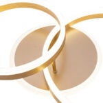 Lustra LED cu telecomanda LYRA 118W, 2 Cercuri, lumina Rece/Calda/Neutra, Dimabila, Auriu Periat - imagine 3