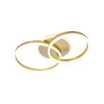 Lustra LED cu telecomanda LYRA 118W, 2 Cercuri, lumina Rece/Calda/Neutra, Dimabila, Auriu Periat - imagine 5