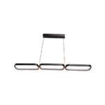 Lustra LED cu telecomanda HANSA 80W, 3 Elemente, Liniara, lumina Rece/Calda/Neutra, Dimabila, Negru Auriu