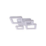 Lustra LED cu telecomanda si cristal QUADRIS RGB, 96W, 4 Patrate, lumina Rece/Calda/Neutra, Dimabila, Alb - imagine 3