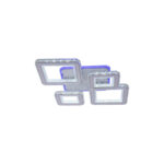 Lustra LED cu telecomanda si cristal QUADRIS RGB, 96W, 4 Patrate, lumina Rece/Calda/Neutra, Dimabila, Alb - imagine 4