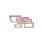 Lustra LED cu telecomanda si cristal QUADRIS RGB, 96W, 4 Patrate, lumina Rece/Calda/Neutra, Dimabila, Alb - imagine 5