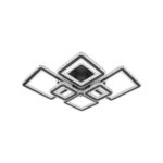 Lustra LED cu telecomanda si cristal QUADRIS RGB 177W, 6 Patrate, lumina Rece/Calda/Neutra, Dimabila, Negru