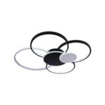 Lustra LED cu telecomanda KILLIAN 74W, 6 Cercuri, lumina Rece/Calda/Neutra, Dimabila, Negru Alb - imagine 3