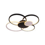 Lustra LED cu telecomanda KILLIAN 74W, 6 Cercuri, lumina Rece/Calda/Neutra, Dimabila, Negru Alb - imagine 4