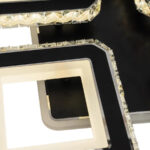 Lustra LED cu telecomanda si cristal LEILA RGB 79W, 4 Patrate, lumina Rece/Calda/Neutra, Dimabila, Negru Crom Lucios - imagine 3