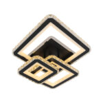 Lustra LED cu telecomanda si cristal LEILA 154W, 3 Patrate, lumina Rece/Calda/Neutra, Dimabila, Negru Crom Lucios - imagine 4