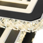 Lustra LED cu telecomanda si cristal LEILA 154W, 3 Patrate, lumina Rece/Calda/Neutra, Dimabila, Negru Crom Lucios - imagine 3