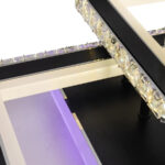 Lustra LED cu telecomanda si cristal LEILA 154W, 3 Patrate, lumina Rece/Calda/Neutra, Dimabila, Negru Crom Lucios - imagine 5