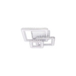 Lustra LED cu telecomanda si cristal LEILA 154W, 3 Patrate, lumina Rece/Calda/Neutra, Dimabila, Alb Crom Lucios - imagine 5