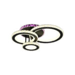 Lustra LED cu telecomanda si cristal LEOCADIA RGB 134W, 3 Cercuri, lumina Rece/Calda/Neutra, Dimabila, Negru - imagine 3