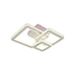 Lustra LED cu telecomanda si cristal BLAKELY RGB 166W, 3 Patrate, lumina Rece/Calda/Neutra, Dimabila, Alb - imagine 3