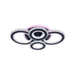 Lustra LED cu telecomanda si cristal NOVA ROTONDA RGB 68W, 4 Cercuri, lumina Rece/Calda/Neutra, Dimabila, Negru - imagine 4