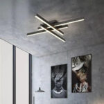 Lustra LED cu telecomanda MORA 80W, 4 Elemente, Liniara, lumina Rece/Calda/Neutra, Dimabila, Negru - imagine 3