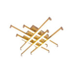 Lustra LED cu telecomanda MORA 120W, 6 Elermente, Liniara, lumina Rece/Calda/Neutra, Dimabila, Auriu Lucios