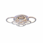 Lustra LED cu telecomanda si cristal LIA RGB 182W, 8 Cercuri, lumina Rece/Calda/Neutra, Dimabila, Alb Crom Lucios - imagine 4
