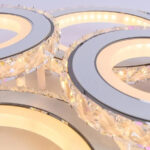 Lustra LED cu telecomanda si cristal NOVA ROTONDA RGB 72W, 4 Cercuri, lumina Rece/Calda/Neutra, Dimabila - imagine 3