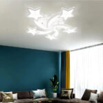 Lustra LED cu telecomanda IPOMOEA 69W, 5 Stele, lumina Rece/Calda/Neutra, Dimabila, Alb