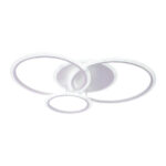 Lustra LED cu telecomanda LUCY 70W, 4 Cercuri, lumina Rece/Calda/Neutra, Dimabila, Alb - imagine 3