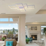 Lustra LED cu telecomanda LANDEN 184W, 3 Elemente, lumina Rece/Calda/Neutra, Dimabila, Alb