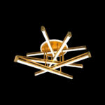 Lustra LED cu telecomanda ARICI 90W, 6 Elemente, Liniara, lumina Rece/Calda/Neutra, Dimabila, Auriu Alb 