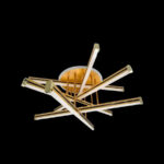 Lustra LED cu telecomanda ARICI 90W, 6 Elemente, Liniara, lumina Rece/Calda/Neutra, Dimabila, Auriu Alb  - imagine 5