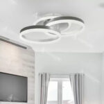 Lustra LED cu telecomanda LYRA 120W, 2 Cercuri, lumina Rece/Calda/Neutra, Dimabila, Crom Lucios - imagine 3