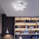 Lustra LED cu telecomanda LOTUS 54W, 5 Petale, lumina Rece/Calda/Neutra, Dimabila, Alb - imagine 3